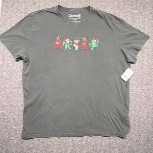 Lucky Brand Grateful Dead Christmas Dancing Bears  Shirt Charcoal Mens XXL